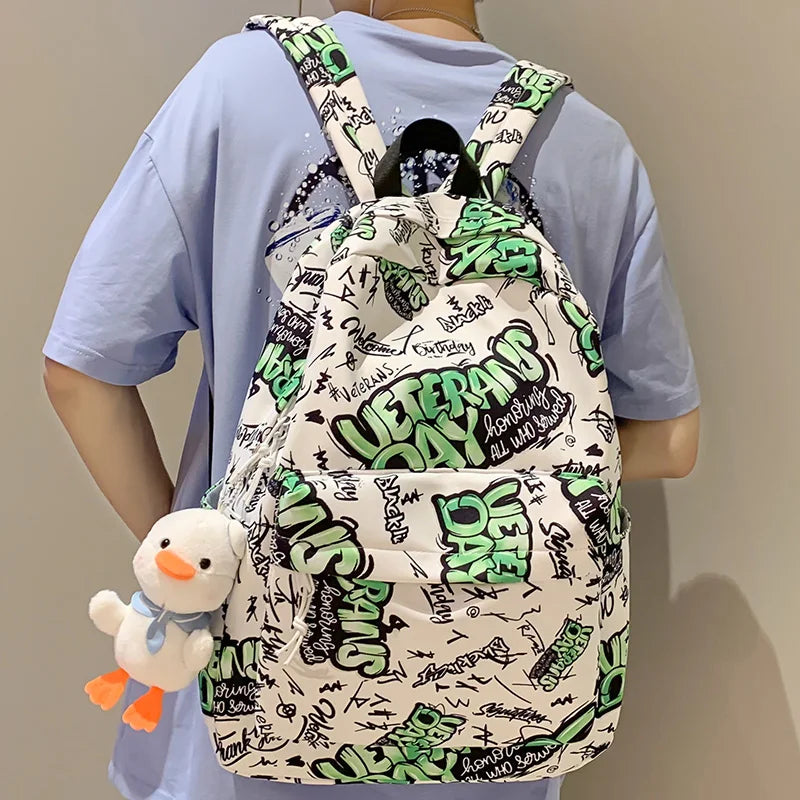 Fashion Men Women Waterproof Printing Cool Boy Girl Travel Graffiti Book Bag Lady College Backpack Female Laptop Male School Bag
