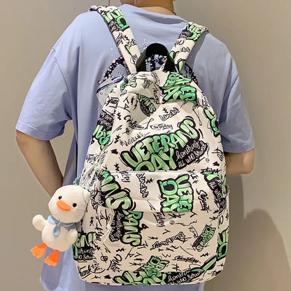 Fashion Men Women Waterproof Printing Cool Boy Girl Travel Graffiti Book Bag Lady College Backpack Female Laptop Male School Bag