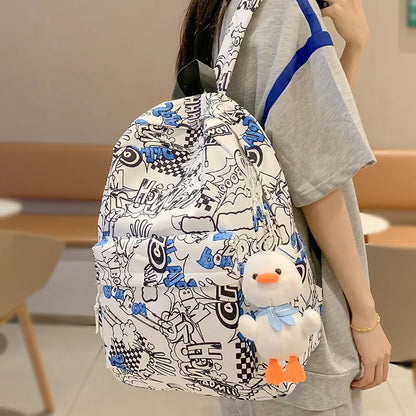 Fashion Men Women Waterproof Printing Cool Boy Girl Travel Graffiti Book Bag Lady College Backpack Female Laptop Male School Bag