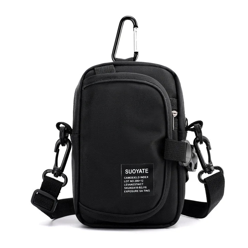 Fashion Men's Bag Nylon Small Shoulder Bag Trendy Waist Bag Lightweight Boy Mini Casual Bag Mobile Phone Waist Pack