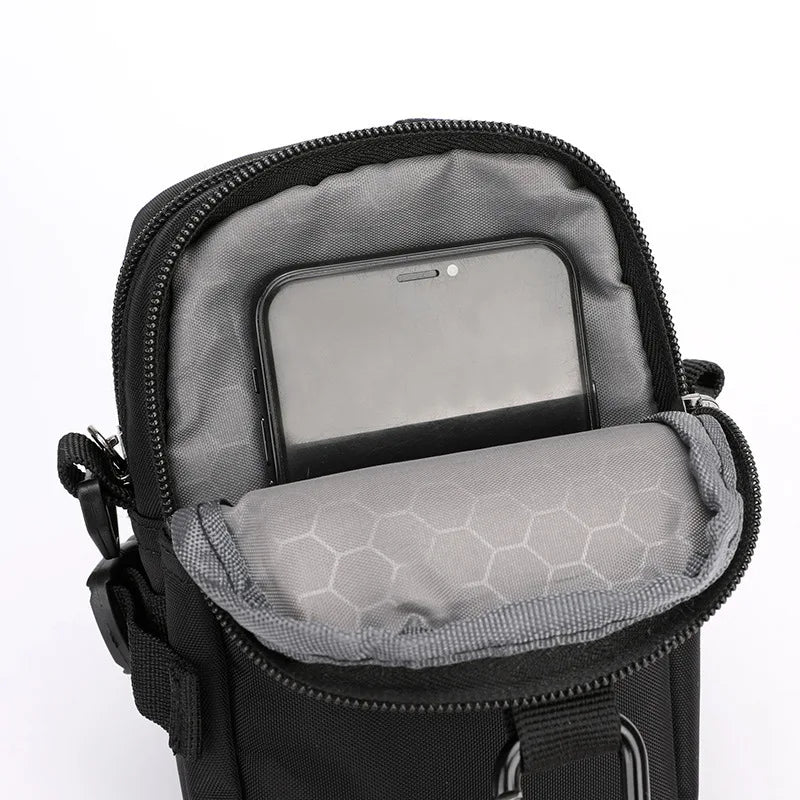 Fashion Men's Bag Nylon Small Shoulder Bag Trendy Waist Bag Lightweight Boy Mini Casual Bag Mobile Phone Waist Pack