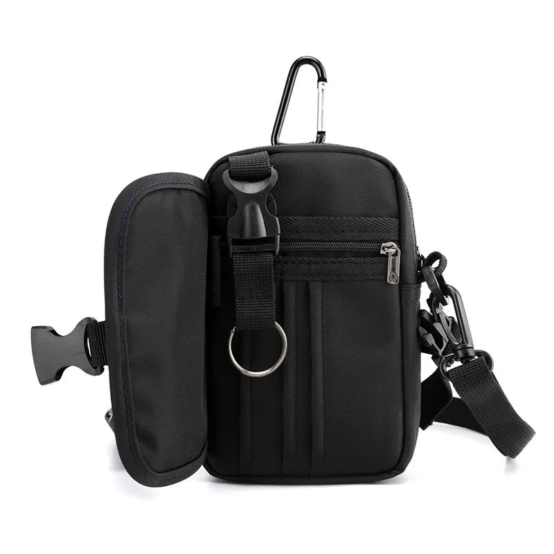 Fashion Men's Bag Nylon Small Shoulder Bag Trendy Waist Bag Lightweight Boy Mini Casual Bag Mobile Phone Waist Pack