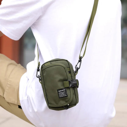 Fashion Men's Bag Nylon Small Shoulder Bag Trendy Waist Bag Lightweight Boy Mini Casual Bag Mobile Phone Waist Pack
