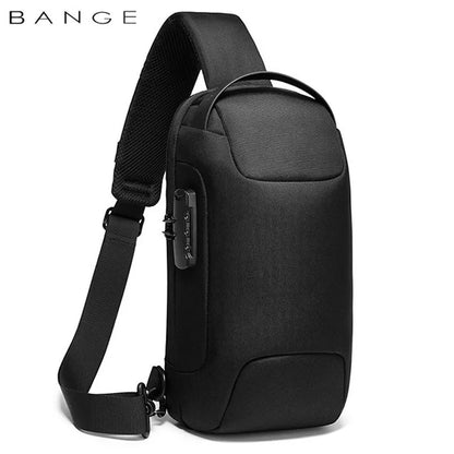Fashion Men's Bag Shoulder Bag Multifunction Anti-theft Waterproof Male Crossbody Bag Casual Short Trip Chest Pack USB Charging