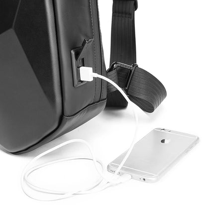 Fashion Men's Bag Shoulder Bag Multifunction Anti-theft Waterproof Male Crossbody Bag Casual Short Trip Chest Pack USB Charging