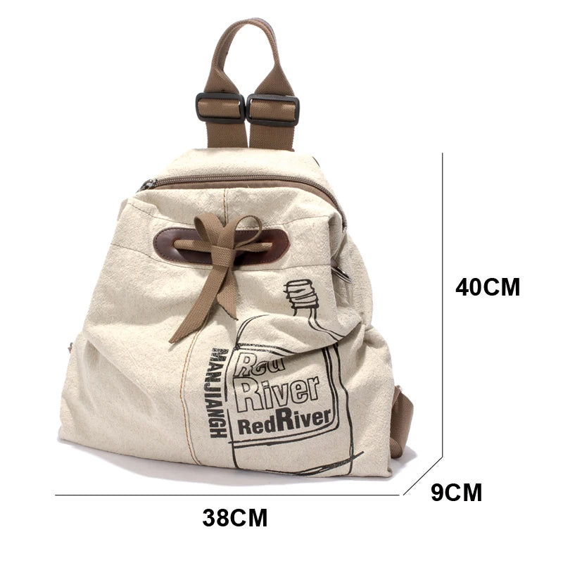 Fashion Men's Canvas Backpack Vintage School Bag Men's Travel Shoulder Bags Large Capacity Travel Laptop Rucksack