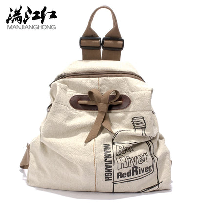 Fashion Men's Canvas Backpack Vintage School Bag Men's Travel Shoulder Bags Large Capacity Travel Laptop Rucksack