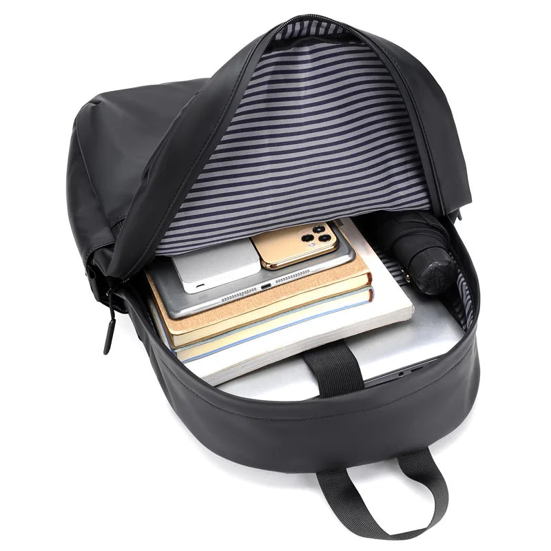 Fashion Men's Casual Backpack Black Waterproof Laptop  Backpack Soft Lightweight School Bag Large Capacity Travel Bag