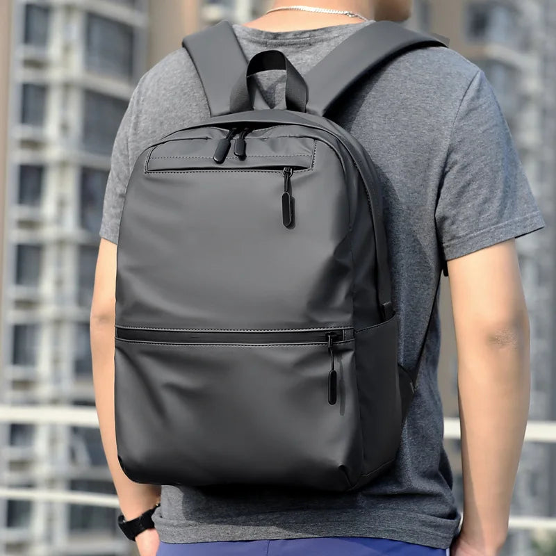 Fashion Men's Casual Backpack Black Waterproof Laptop  Backpack Soft Lightweight School Bag Large Capacity Travel Bag