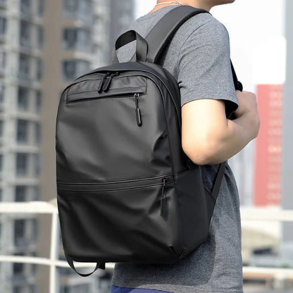 Fashion Men's Casual Backpack Black Waterproof Laptop  Backpack Soft Lightweight School Bag Large Capacity Travel Bag