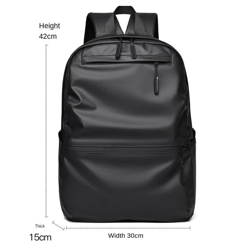 Fashion Men's Casual Backpack Black Waterproof Laptop  Backpack Soft Lightweight School Bag Large Capacity Travel Bag