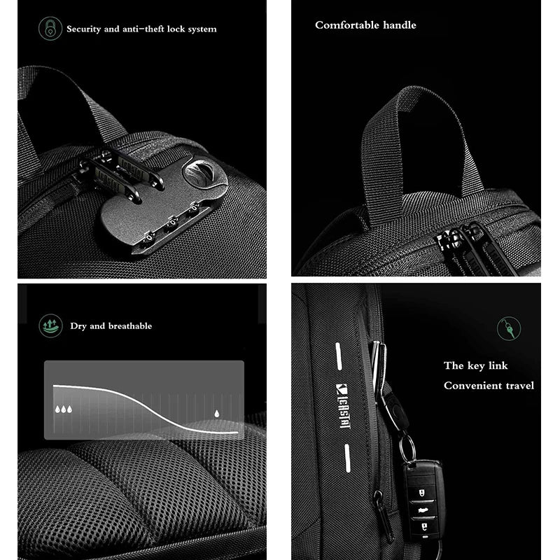 Fashion Men's Chest Bag Leisure Light Sports Cycling Bag Trendy Messenger Bag Travel Crossbody Shoulder Bags