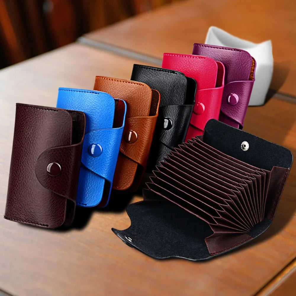 Fashion Men's and Women's Multi-color Real Leather Case Multi-card Bag / Credit Card Holder
