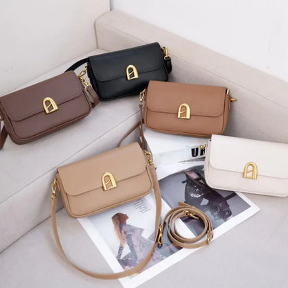 Fashion Metal Buckle Flip Tofu Square Bags Elegant Simple Commuter Crossbody Shoulder Bag Ladies Luxury Classic Handbags Purse