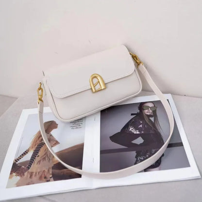 Fashion Metal Buckle Flip Tofu Square Bags Elegant Simple Commuter Crossbody Shoulder Bag Ladies Luxury Classic Handbags Purse