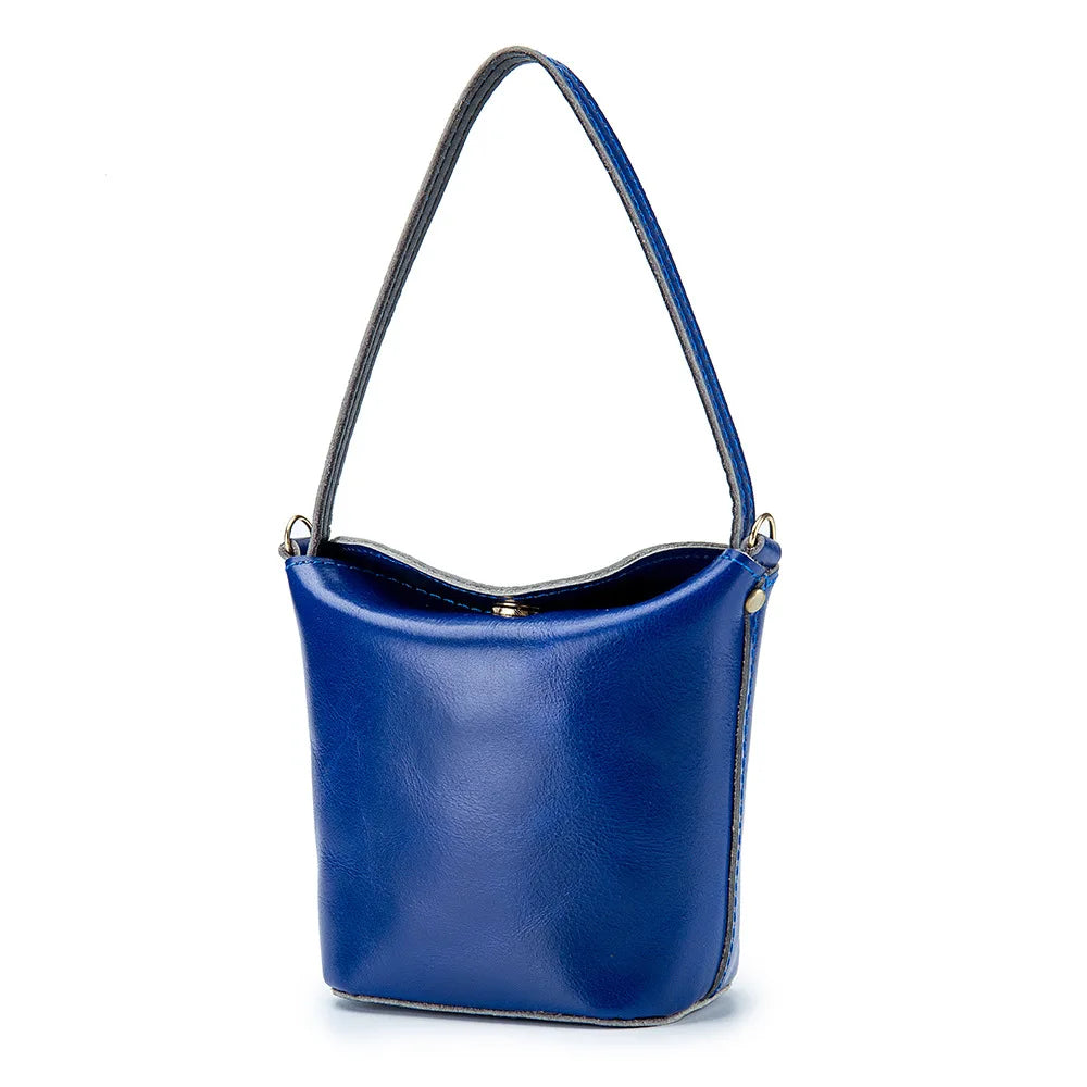 Fashion Mini Coin Purse for Women Girl Genuine Leather Cute Handbag Small Bucket Bag for Earphone Coins Wallet Bag Porte Monnaie