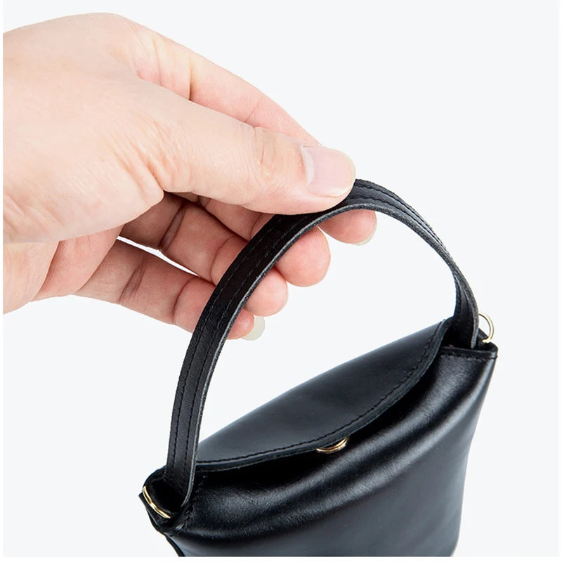 Fashion Mini Coin Purse for Women Girl Genuine Leather Cute Handbag Small Bucket Bag for Earphone Coins Wallet Bag Porte Monnaie