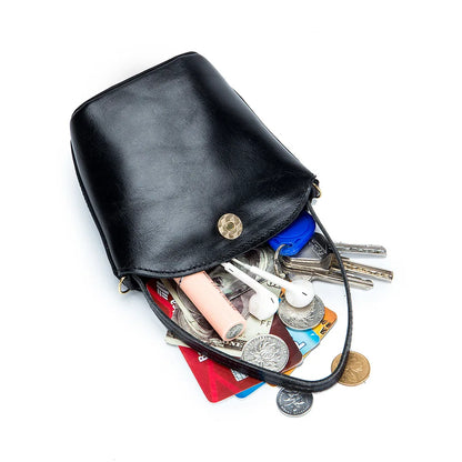 Fashion Mini Coin Purse for Women Girl Genuine Leather Cute Handbag Small Bucket Bag for Earphone Coins Wallet Bag Porte Monnaie