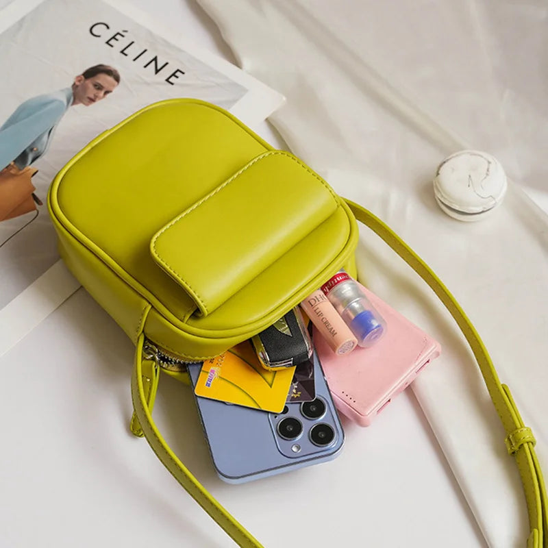 Fashion Mini Mobile Phone Bag Crossbody Bags Large Capacity Women Small Shoulder Bag PU Leather Luxury Designer Handbag Purses