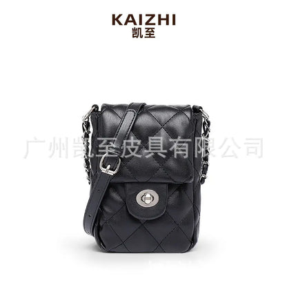 Fashion Mini Mobile Phone Bags Women Texture Chain Mini Flap Shoulder Bags Luxury Brand Designer Sweet Small Handbag Purses