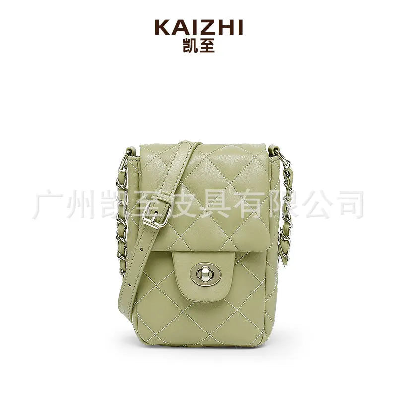 Fashion Mini Mobile Phone Bags Women Texture Chain Mini Flap Shoulder Bags Luxury Brand Designer Sweet Small Handbag Purses