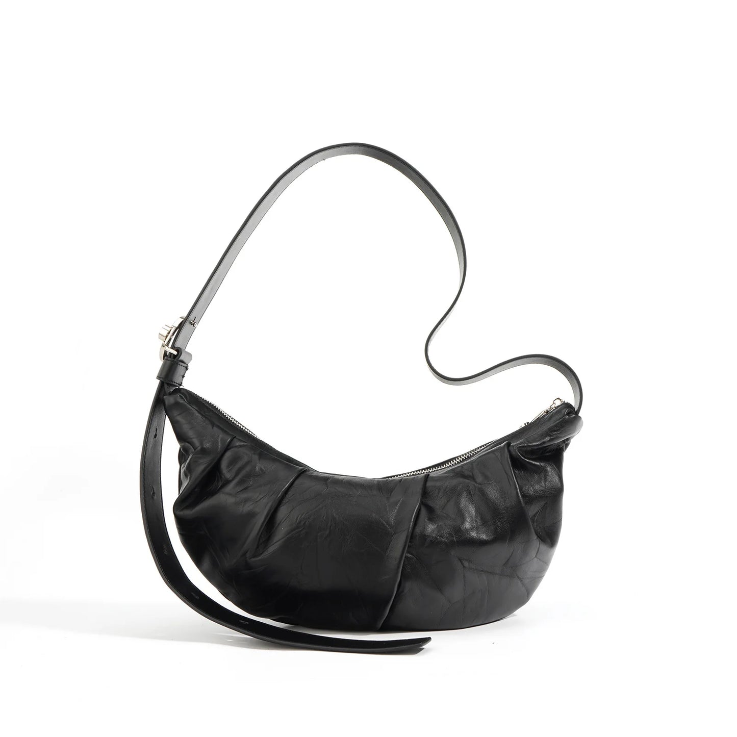 Fashion Minority Designer Crossbody Hobo Simple Solid Pleated Shoulder Bags for Women All-match Casual Commuter Bolsos Mujer