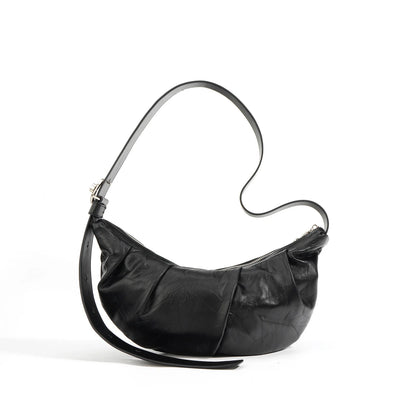 Fashion Minority Designer Crossbody Hobo Simple Solid Pleated Shoulder Bags for Women All-match Casual Commuter Bolsos Mujer