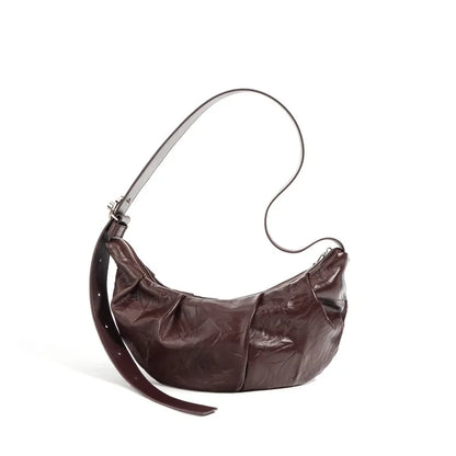 Fashion Minority Designer Crossbody Hobo Simple Solid Pleated Shoulder Bags for Women All-match Casual Commuter Bolsos Mujer