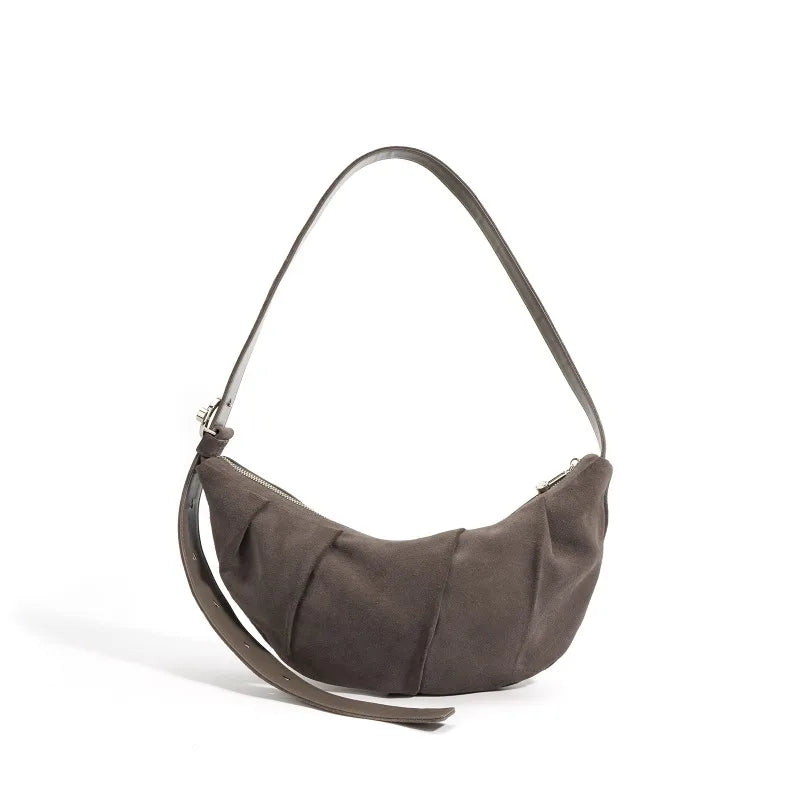 Fashion Minority Designer Crossbody Hobo Simple Solid Pleated Shoulder Bags for Women All-match Casual Commuter Bolsos Mujer