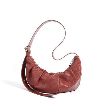 Fashion Minority Designer Crossbody Hobo Simple Solid Pleated Shoulder Bags for Women All-match Casual Commuter Bolsos Mujer