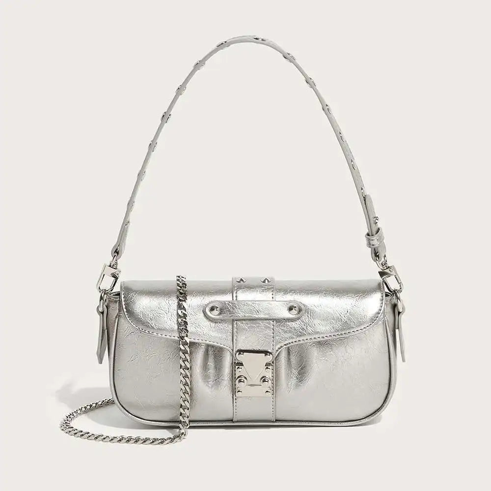 Fashion Motorcycle Underarm Shoulder Bag Delicate Niche All-match Hobos Female Solid Casual Purses Clutch Trend Handbags Bolsas
