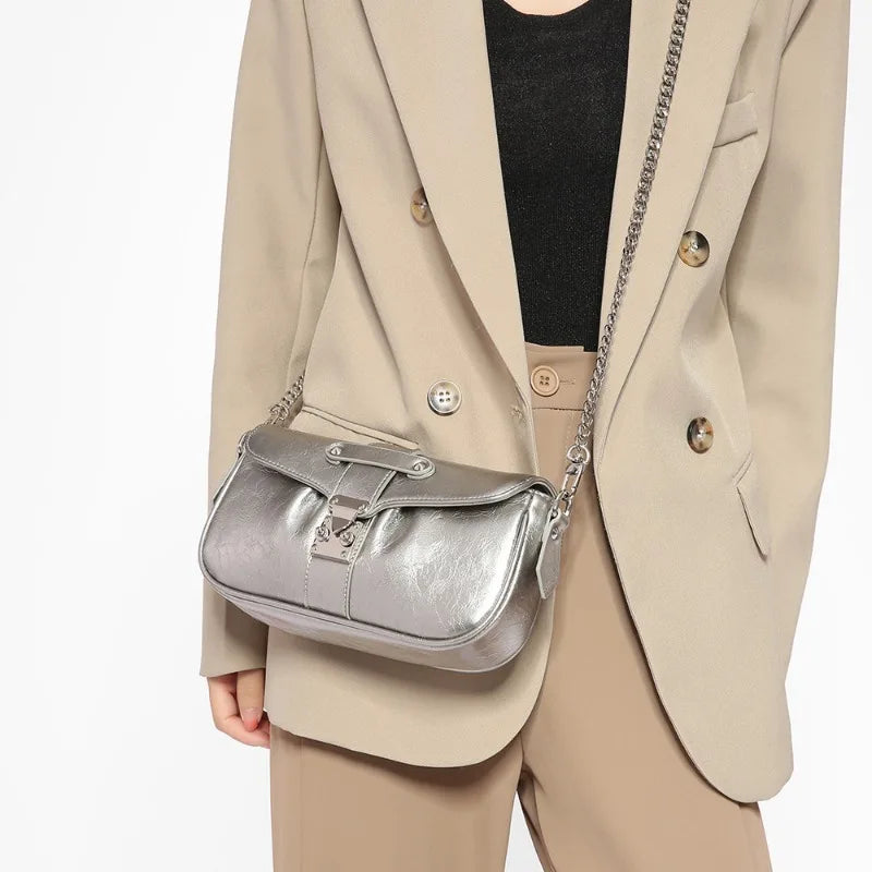 Fashion Motorcycle Underarm Shoulder Bag Delicate Niche All-match Hobos Female Solid Casual Purses Clutch Trend Handbags Bolsas