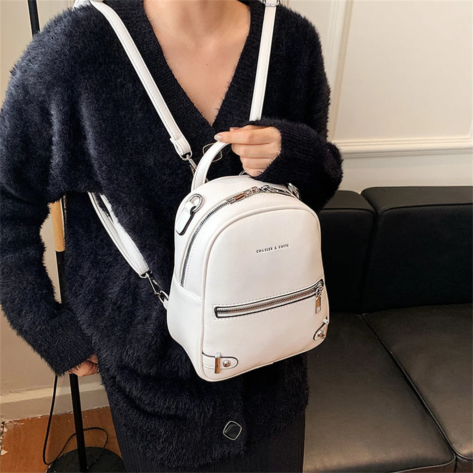 Fashion Multifunction Ladies Small Backpack Luxury Brand Women Back Pack Designer Soft Pu Leather Mini Backpack Travel Bags 2021