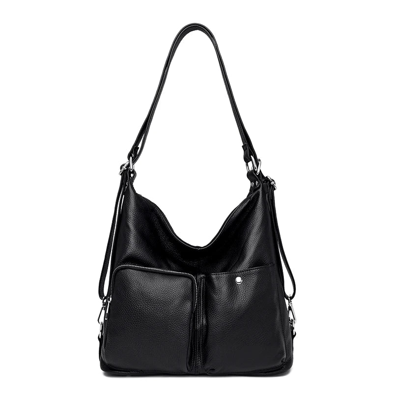 Fashion Multifunctional Backpacks High Quality Genuine Leather Ladies Shoulder Bags Designer Large Capacity Female Messenger Bag