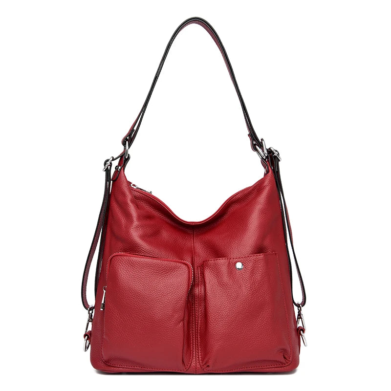 Fashion Multifunctional Backpacks High Quality Genuine Leather Ladies Shoulder Bags Designer Large Capacity Female Messenger Bag