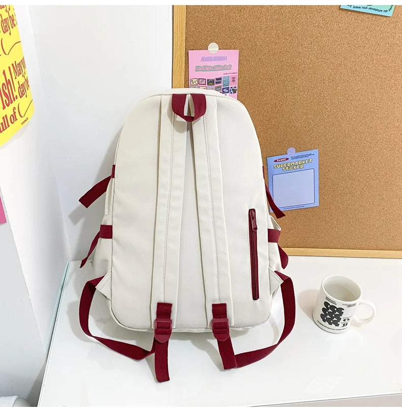 Fashion Multipocket Nylon Women Backpack Female Big Waterproof Back Bag Portable School Backpack For Girl Student Schoolbag Cute