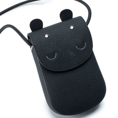 Fashion New Genuine Leather Crossbody Bags for Women Multiple Colors Cute Hippo Girls' Shoulder Bag Mini Square Phone Bag Purse