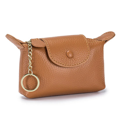 Fashion New Genuine Leather Kawaii Women's Coin Purse Lipstick Bank Cards Cash Coins Pouch Cute Wallet for Girls Mini Clutch Bag