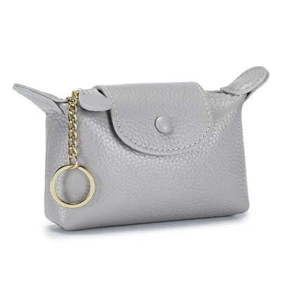 Fashion New Genuine Leather Kawaii Women's Coin Purse Lipstick Bank Cards Cash Coins Pouch Cute Wallet for Girls Mini Clutch Bag