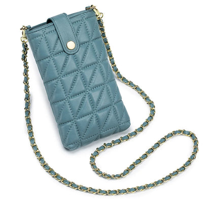 Fashion New Genuine Sheepskin Leather Shoulder Bags for Women Metal Chain Strap Girls' Crossbody Bag Mini Square Bag Phone Purse