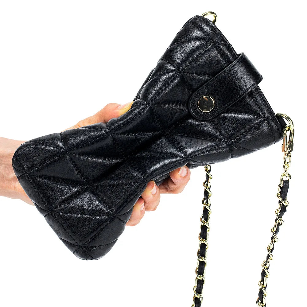 Fashion New Genuine Sheepskin Leather Shoulder Bags for Women Metal Chain Strap Girls' Crossbody Bag Mini Square Bag Phone Purse
