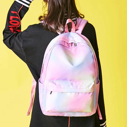 Fashion New Girls Backpacks Waterproof Contrast Color Small Fresh Students School Bags Middle School Leisure Mochilas Para Mujer