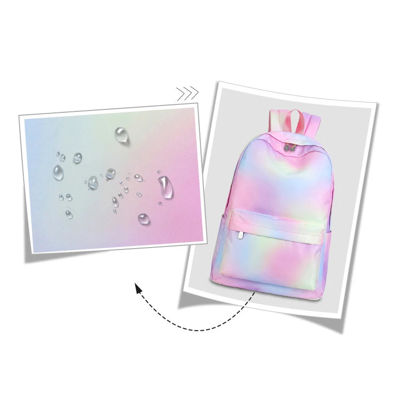 Fashion New Girls Backpacks Waterproof Contrast Color Small Fresh Students School Bags Middle School Leisure Mochilas Para Mujer