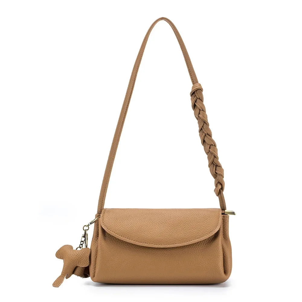 Fashion New Senior Sense Women's Crossbody Underarm Simple Temperament Single Shoulder Matching Leather Small Bag
