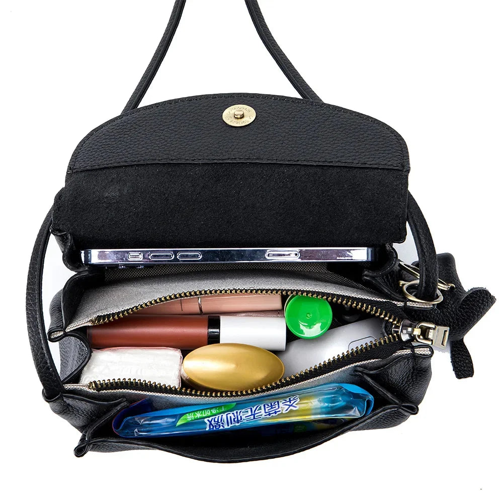 Fashion New Senior Sense Women's Crossbody Underarm Simple Temperament Single Shoulder Matching Leather Small Bag