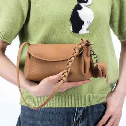 Fashion New Senior Sense Women's Crossbody Underarm Simple Temperament Single Shoulder Matching Leather Small Bag