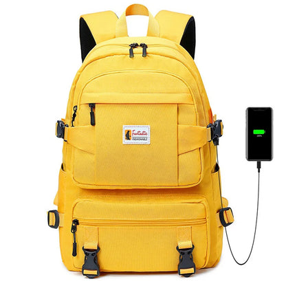 Fashion New Women Backpacks Waterproof School Bags for Teenagers Girls 15.6 inch Laptop USB Schoolbag College Back Pack Mochilas