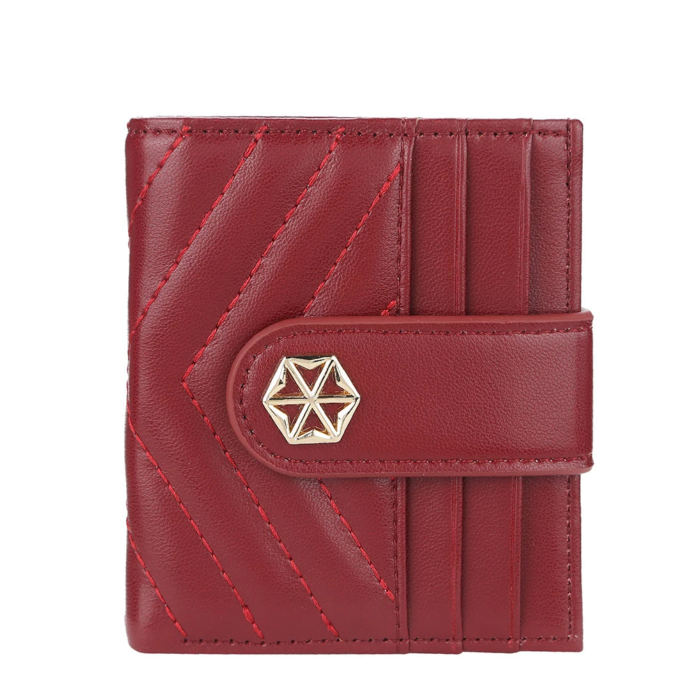 Fashion New Women's Cards Wallet Large Capacity Card Slot Simple Style Mini Leather Wallets for Ladies Cute Girls Purse