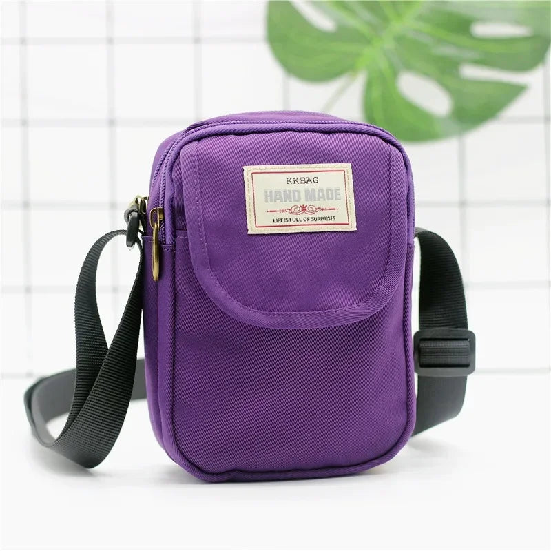 Fashion New Women's Shoulder Bag Simple Style Canvas Messenger Bag for Girls Students Crossbody  Phone Bag