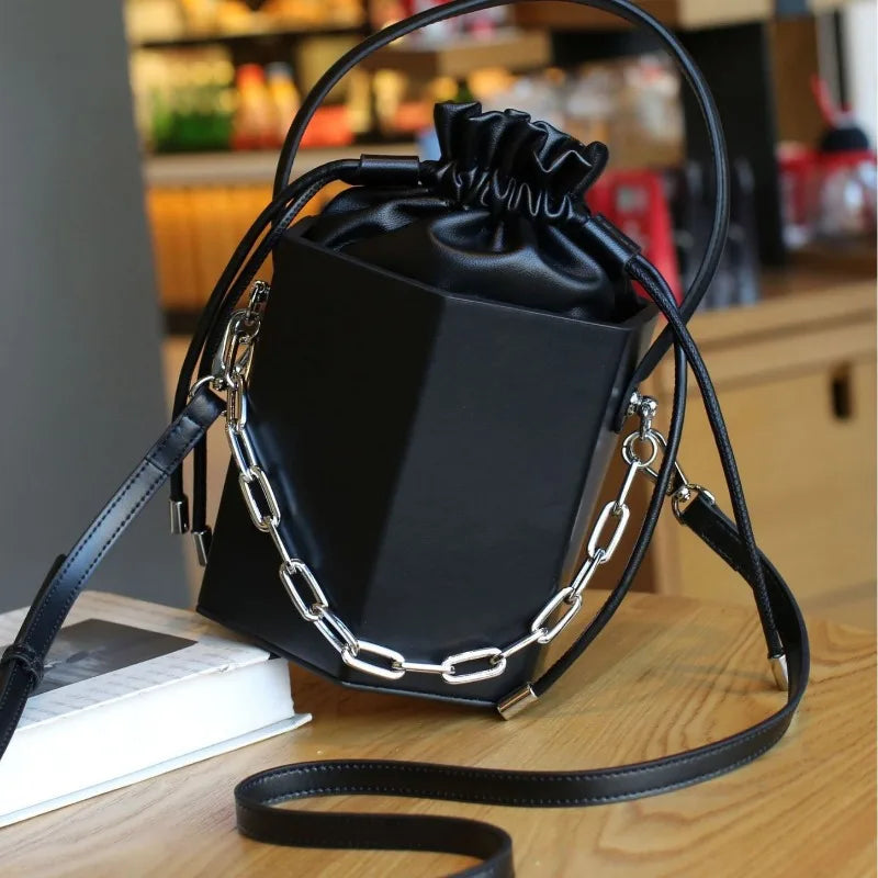 Fashion Niche Designer Bucket Bag Versatile Large Capacity Drawstring One Shoulder Crossbody Bags 2024 New All-match Handbags